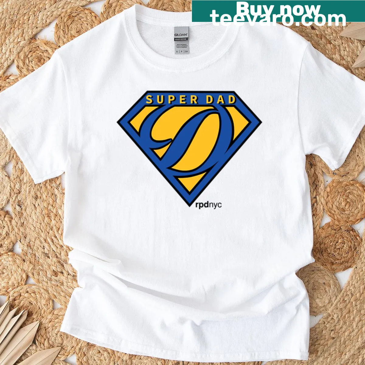 Bold tribute to dads with a 'Super Dad' graphic — on a men's t-shirt