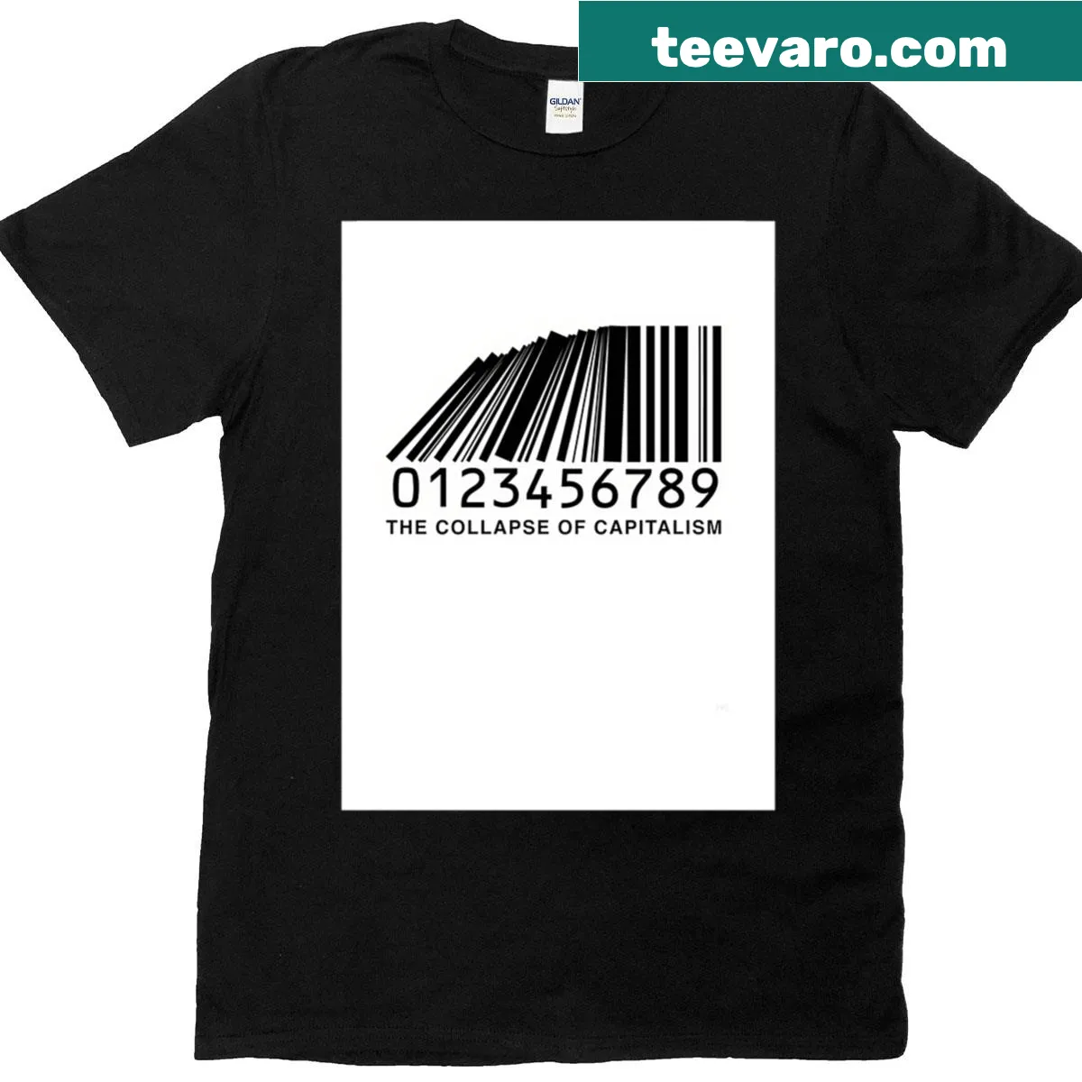 Oversized t-shirt with text 'The Collapse Of Capitalism' in bold typography — on a men's t-shirt