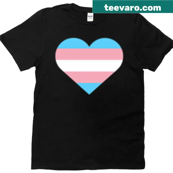 Trans pride heart t-shirt celebrating inclusivity and diversity