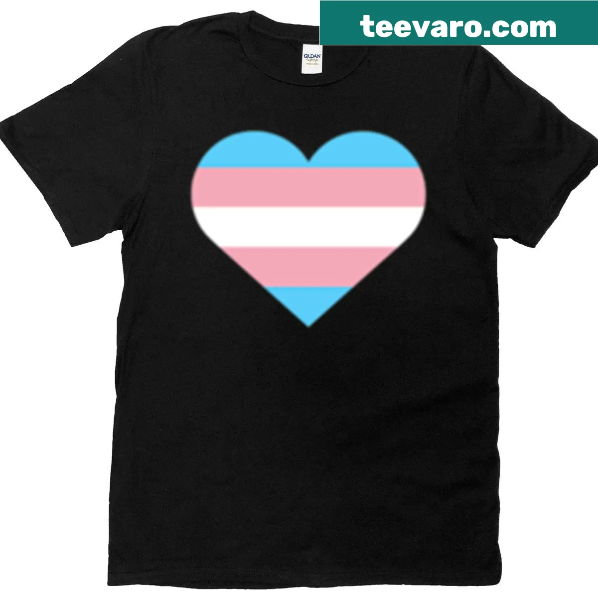 Trans pride heart t-shirt celebrating inclusivity and diversity — on a men's t-shirt
