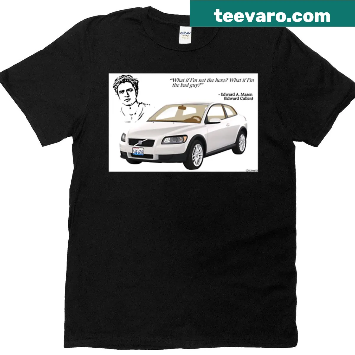 Imaginative T-shirt inspired by 'Twilight Edwards C30' with fantasy elements — on a men's t-shirt