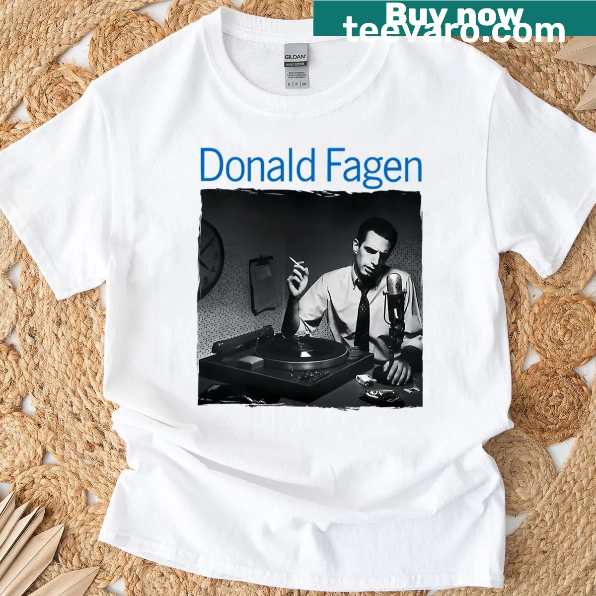 Vintage concert T-shirt featuring a rock band logo from a music tour. — on a men's t-shirt