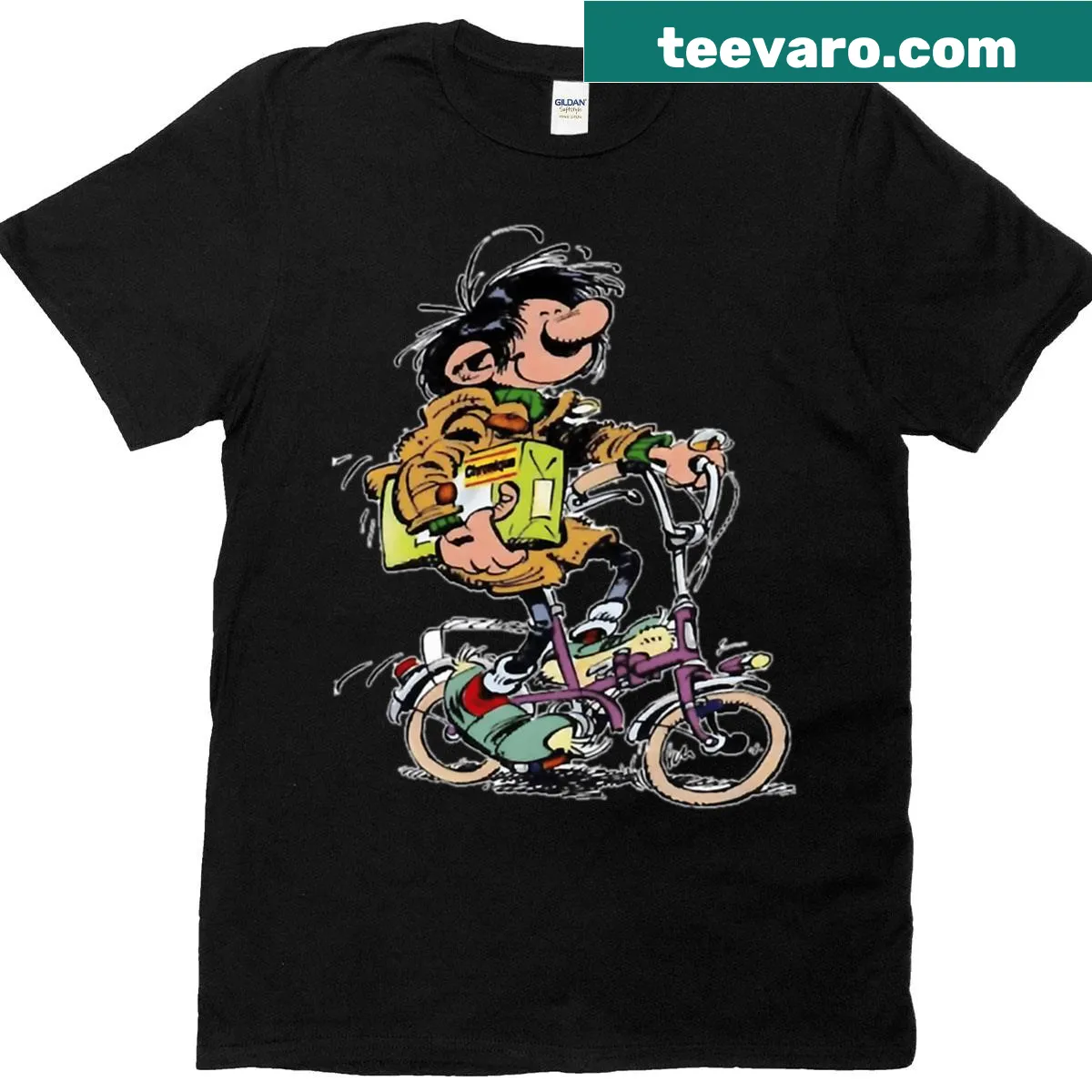 Cartoon graphic birthday t-shirt featuring vintage movie theme — on a men's t-shirt