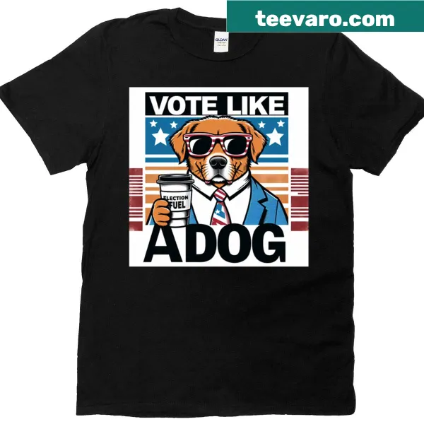Illustration of a dog silhouette on a casual T-shirt
