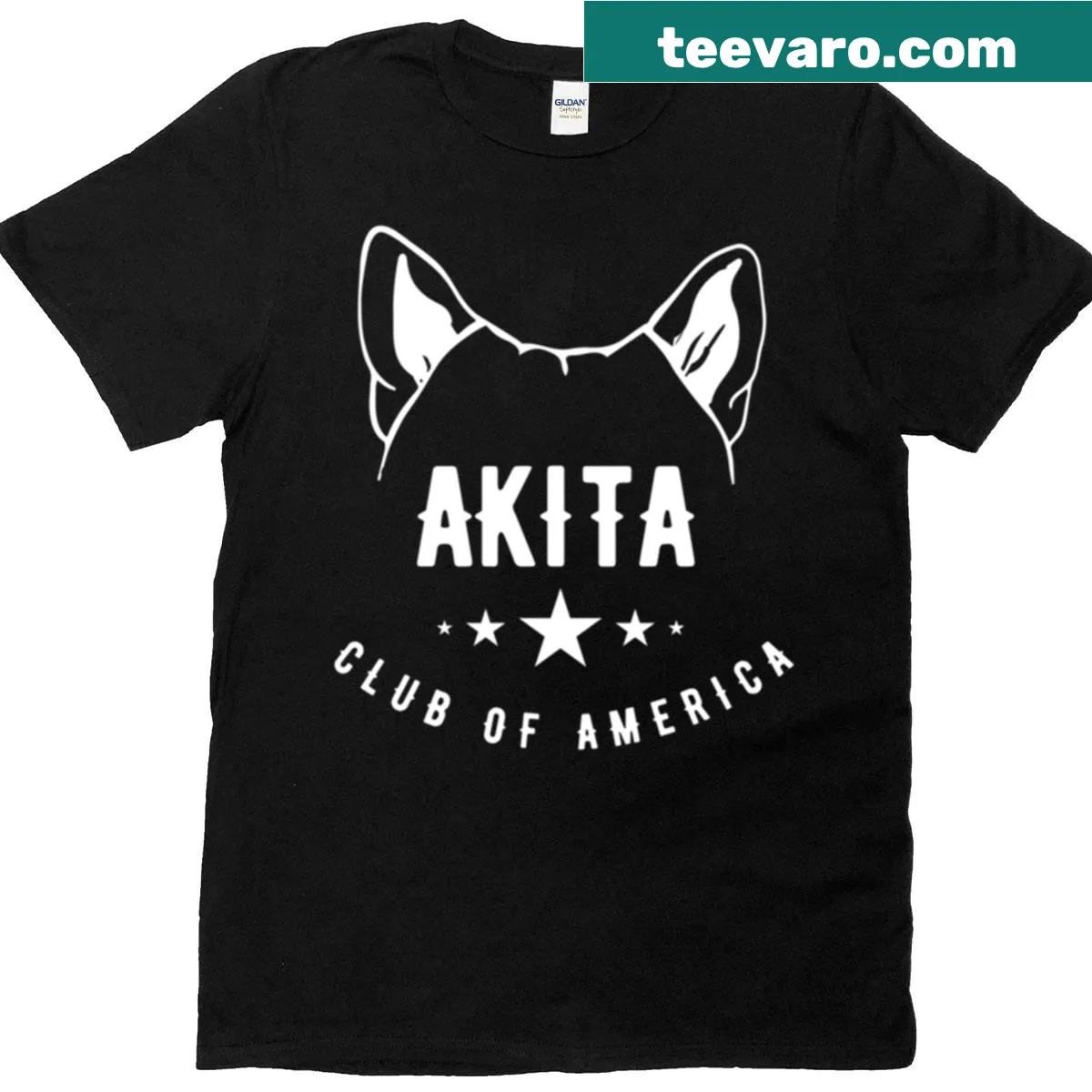 Illustration featuring Akita dog ears on a T-shirt — on a men's t-shirt
