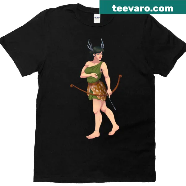 Illustration of Artemis Agrotera, Goddess of the Hunt on T-shirt