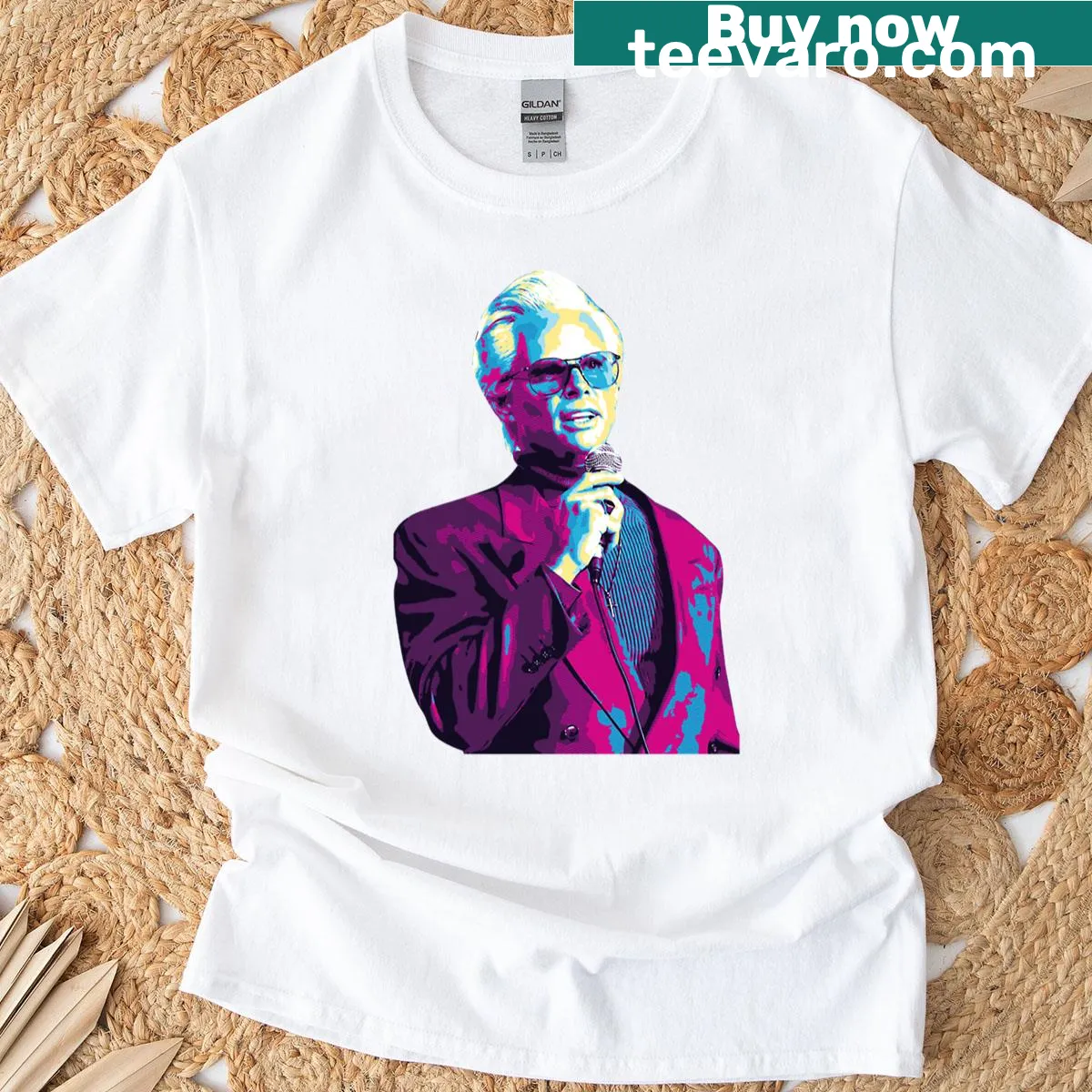 Pop Art inspired t-shirt design featuring Baby Billy text — on a men's t-shirt
