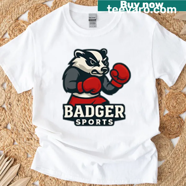 Sporty typography graphic on Badger Sports T-shirt