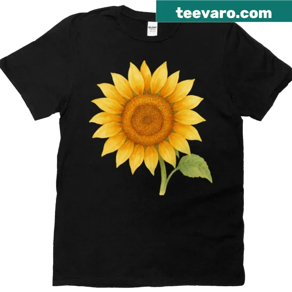 Illustration of a large sunflower on a T-shirt