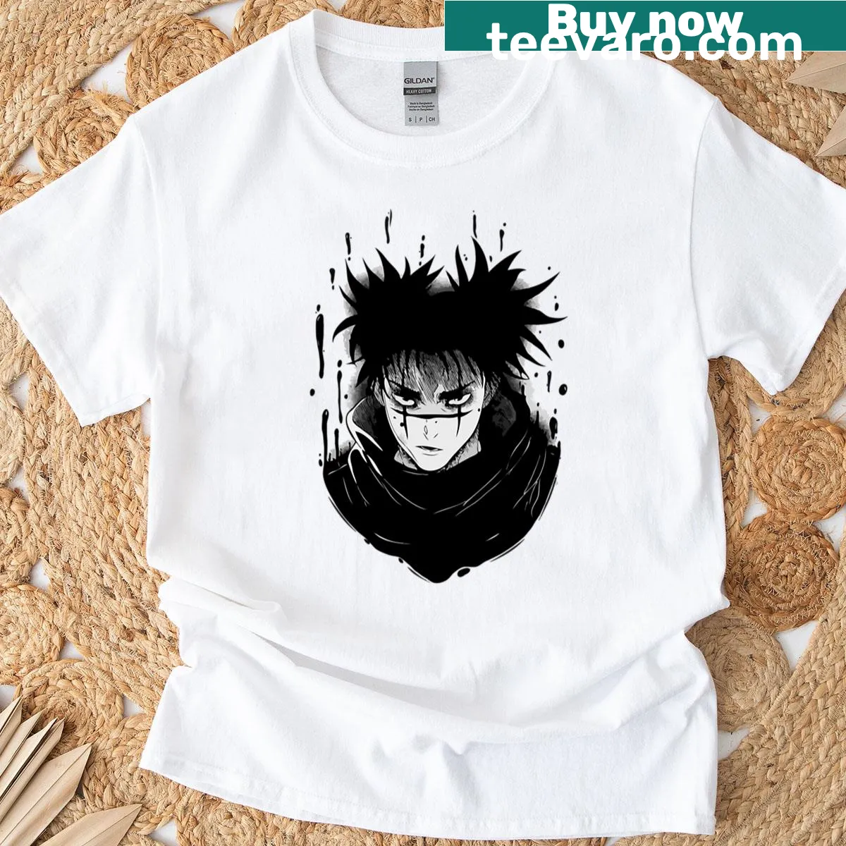 Anime character t-shirt inspired by Kaisen series — on a men's t-shirt