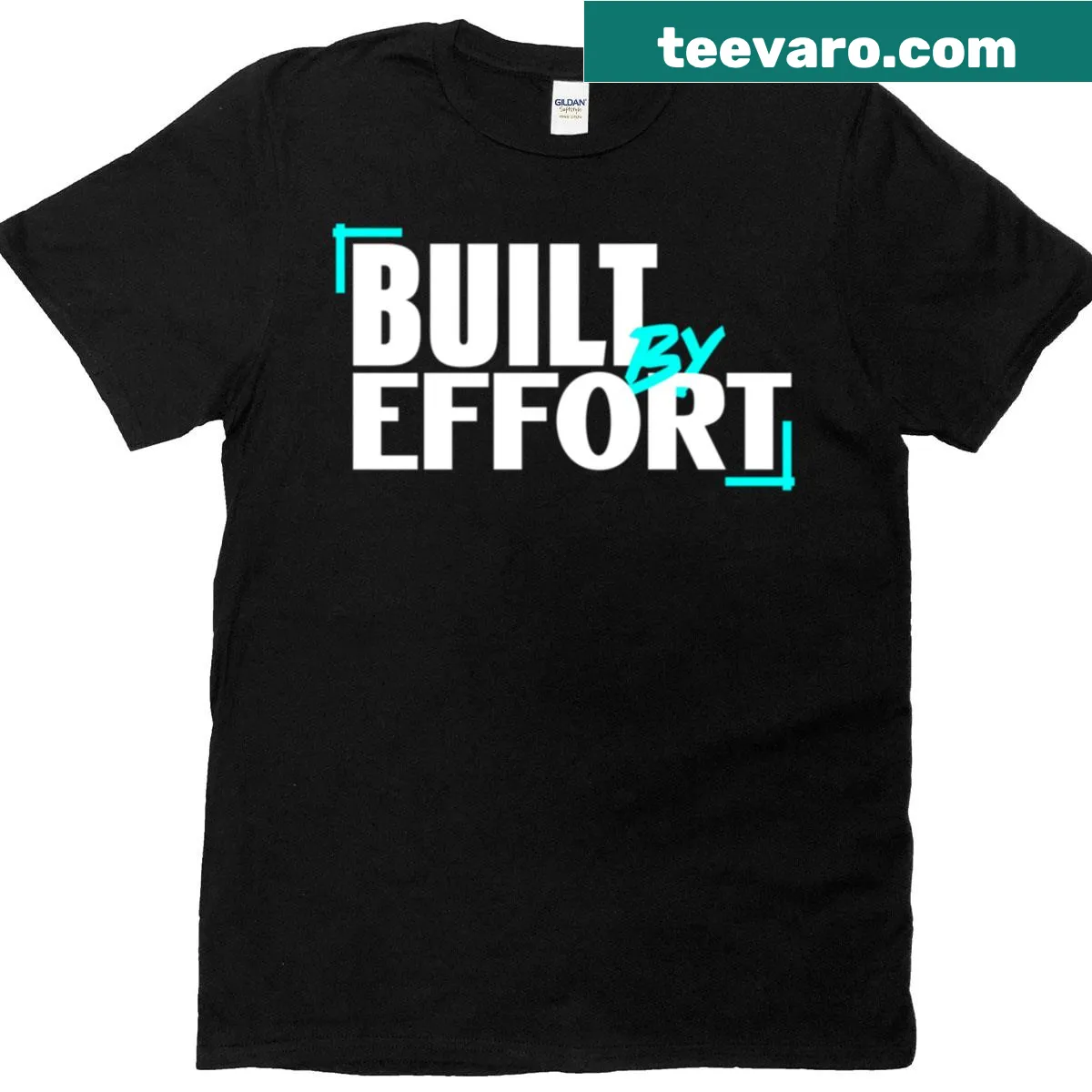 T-shirt featuring 'Built By Effort' motivational graphic — on a men's t-shirt