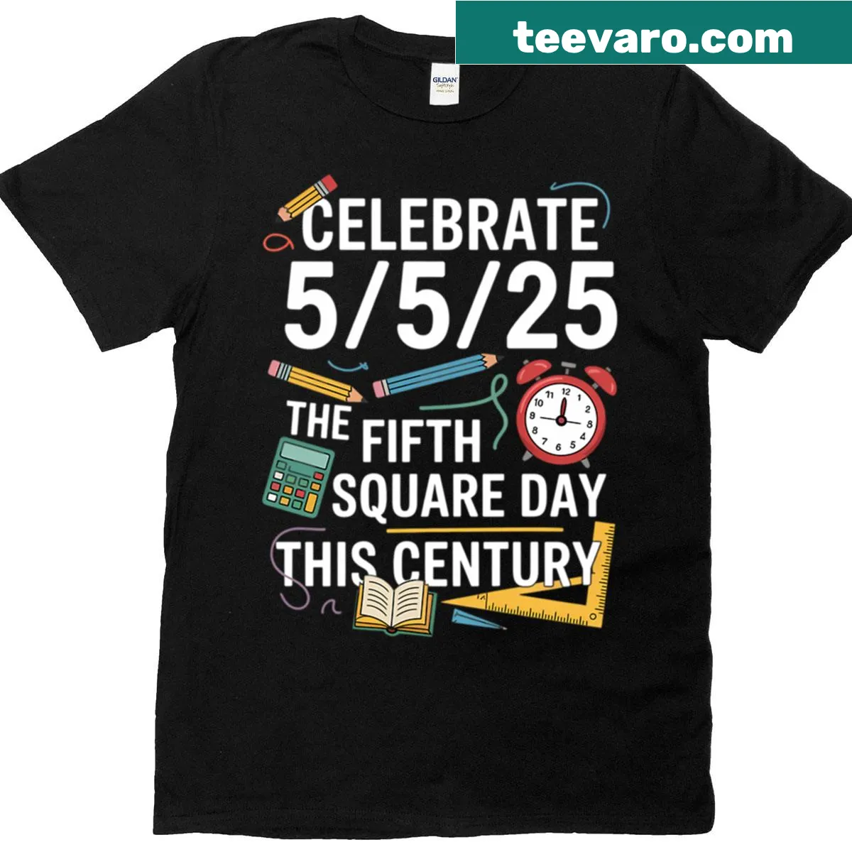 Typography celebrating the Fifth Square Root Day on a t-shirt — on a men's t-shirt