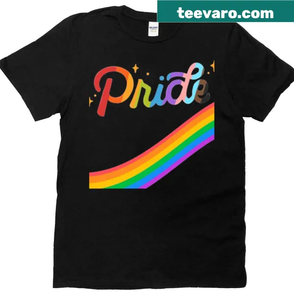 Pride Month T-shirt with rainbow typography design