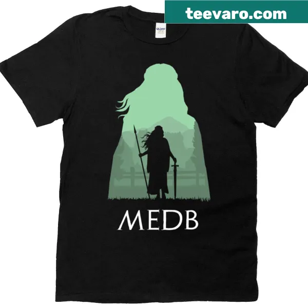 Illustrative design of the Celtic deity Medb on T-shirt