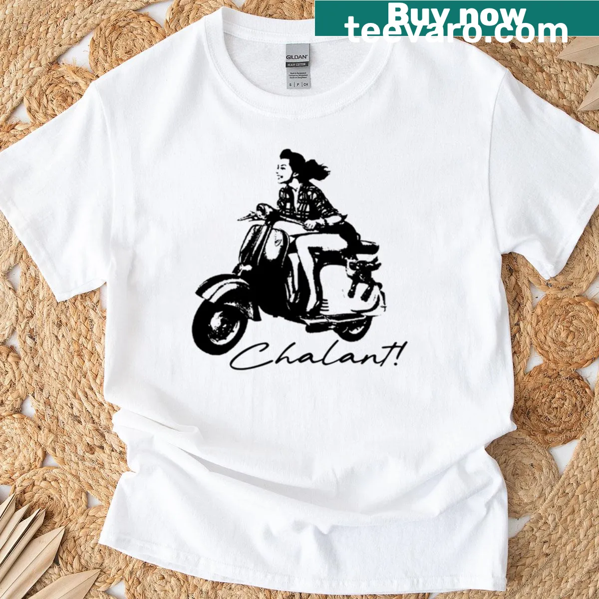 Playful t-shirt with the word 'Chalant' printed — on a men's t-shirt