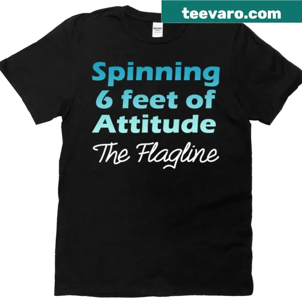 Playful typography T-shirt celebrating color guard flagline performance