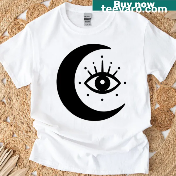 Abstract crescent moon and eye symbol T-shirt