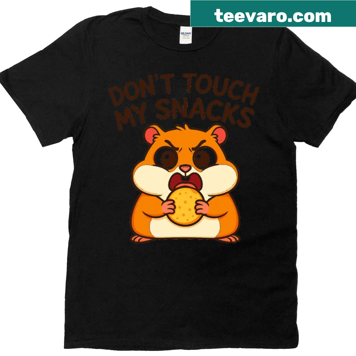 Angry cute hamster graphic with text on a T-shirt — on a men's t-shirt