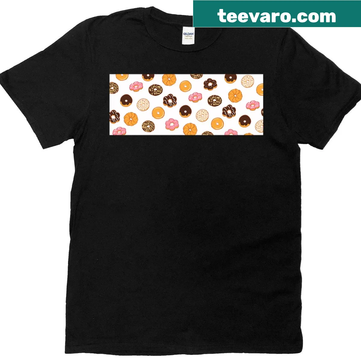 Funny donut-themed t-shirt with humorous text — on a men's t-shirt
