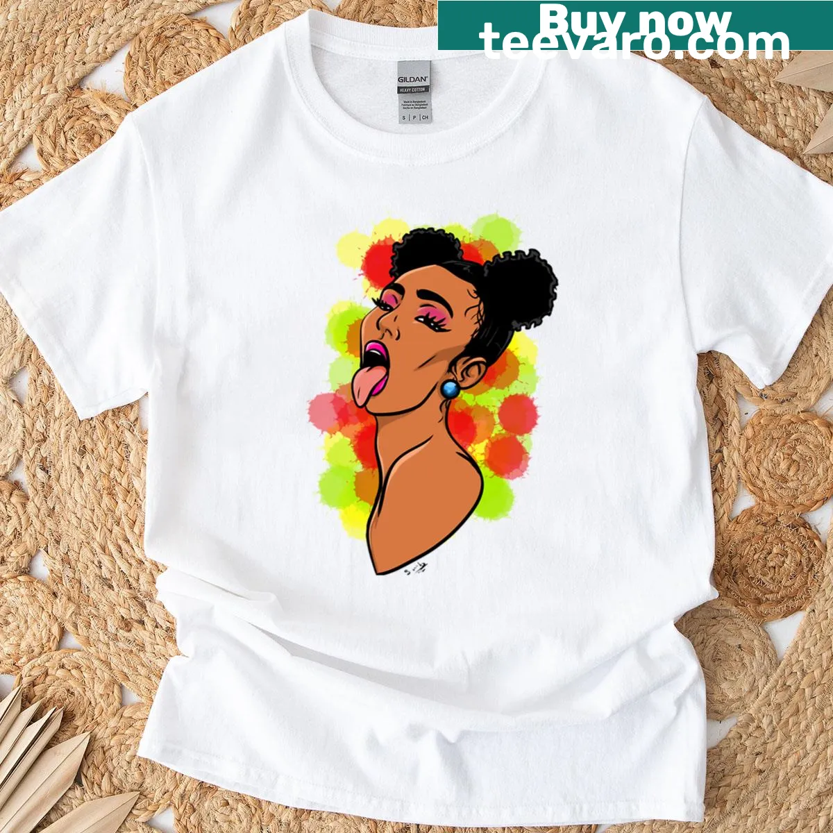 Bold 'Ebony Pop' graphic T-shirt with strong typography — on a men's t-shirt