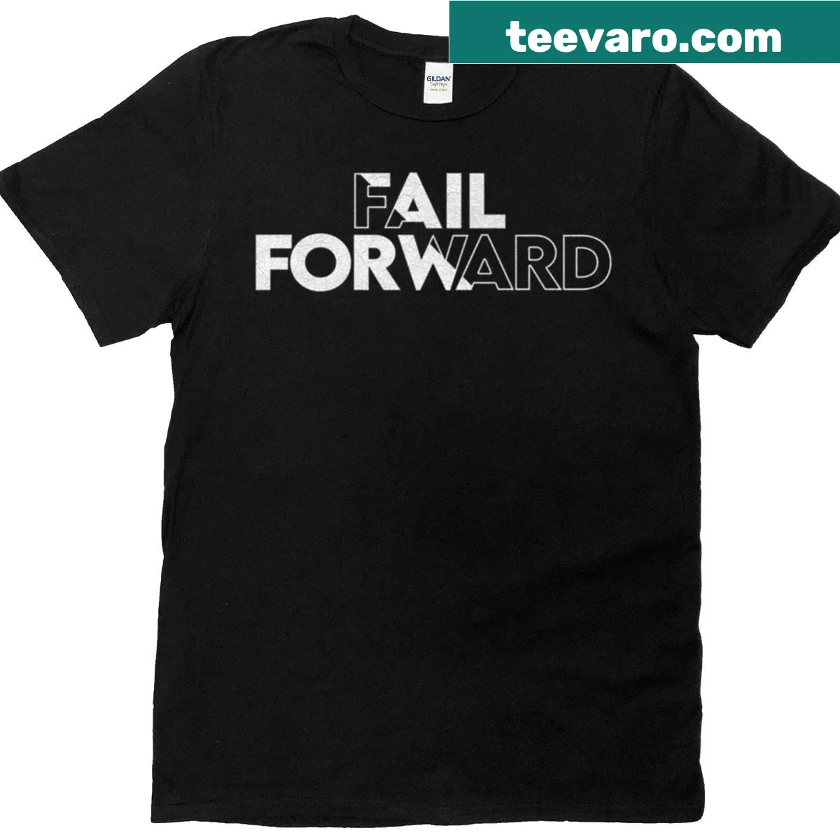 Inspirational t-shirt featuring 'Fail Forward' text — on a men's t-shirt