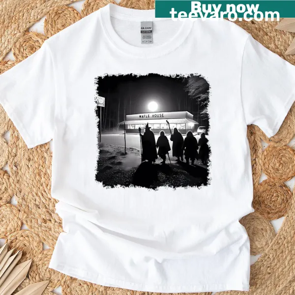 Illustration of waffles and syrup on a t-shirt for food lovers