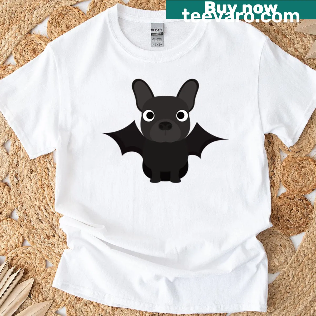 Cute Halloween t-shirt featuring a French Bulldog design — on a men's t-shirt
