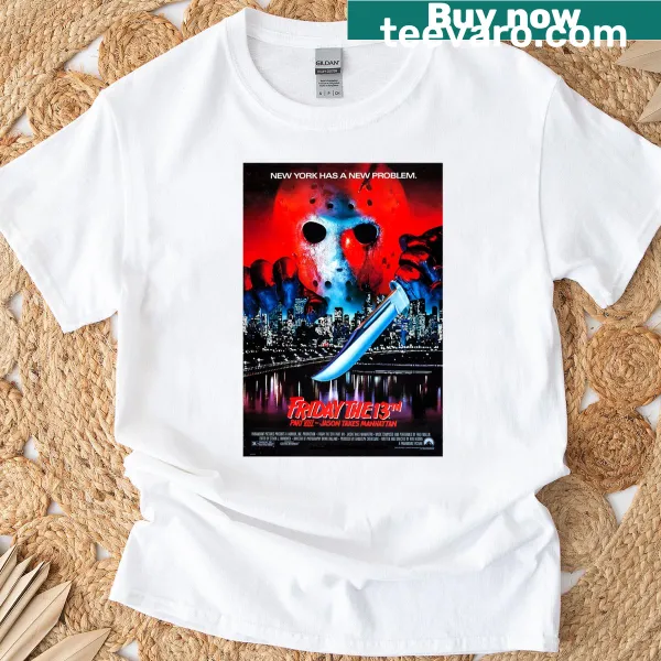 Vintage-style t-shirt with the movie poster of Friday the 13th Part VIII.