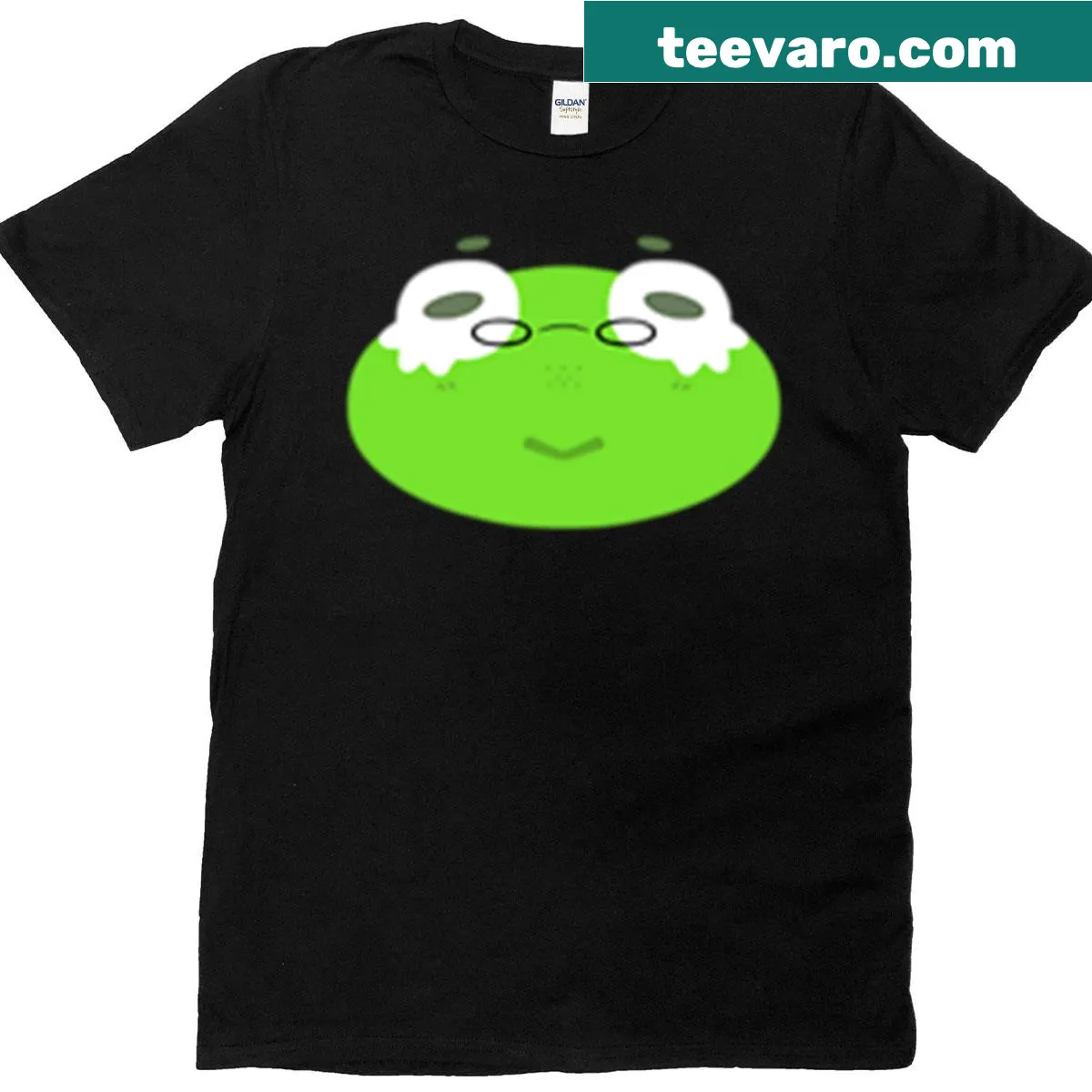 T-shirt featuring a frog wearing glasses in a playful design — on a men's t-shirt