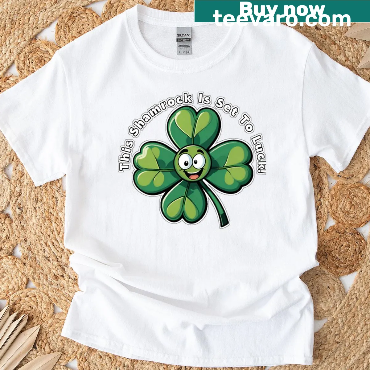 T-shirt with a humorous shamrock graphic for St. Patrick's Day — on a men's t-shirt