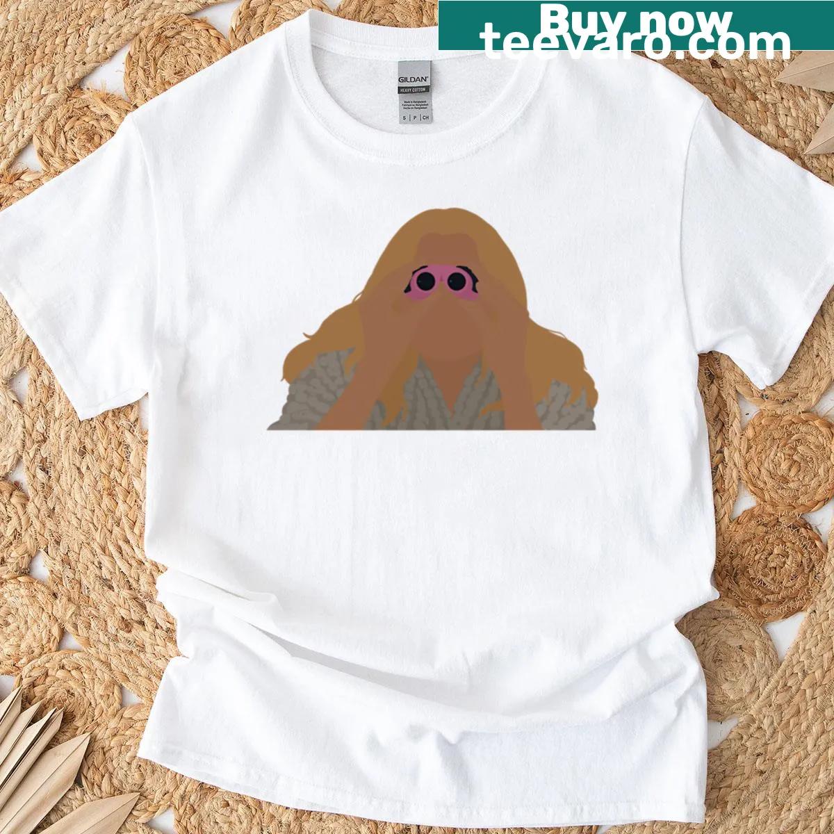 Graphic design of Georgia spying with binoculars from Ginny And Georgia — on a men's t-shirt