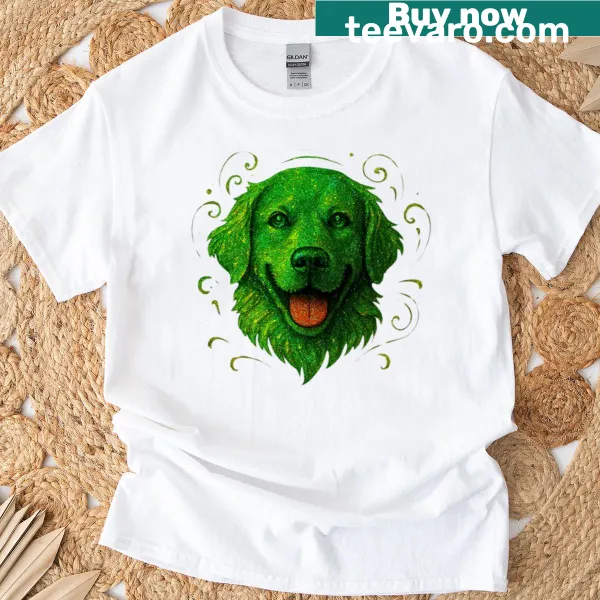 Whimsical dog illustration on a T-shirt.