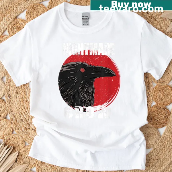Gothic t-shirt with a crow design for Halloween enthusiasts