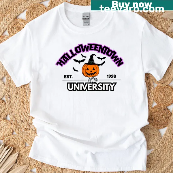 Fun Halloween-themed university event t-shirt