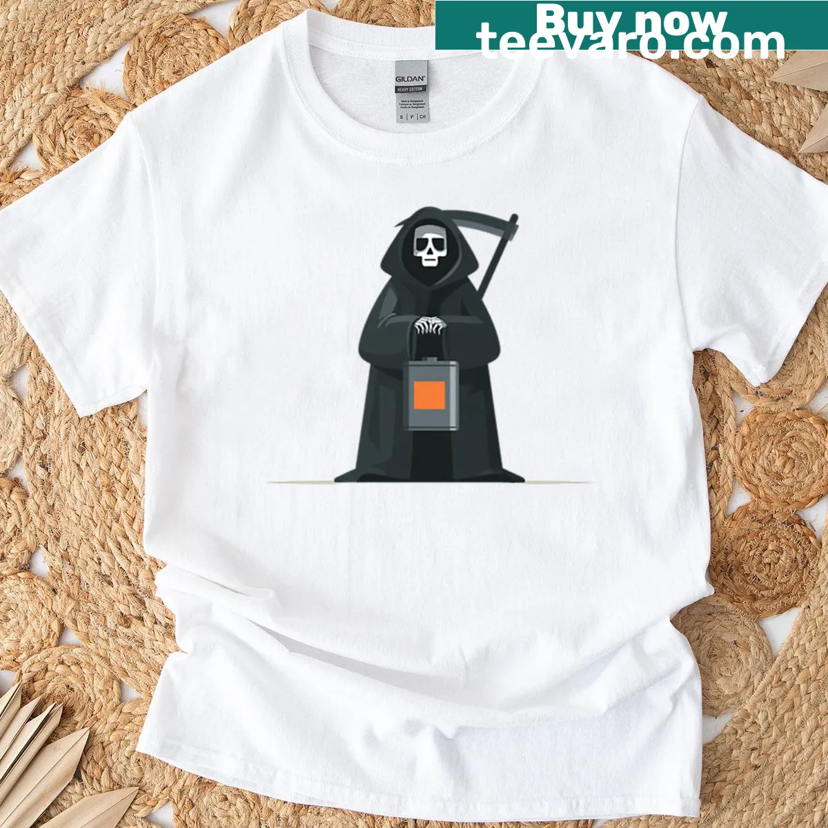 Funny typography T-shirt with 'Grill Sergeant' text for BBQ enthusiasts — on a men's t-shirt