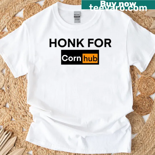 Playful 'Honk For Corn' typography design on T-shirt