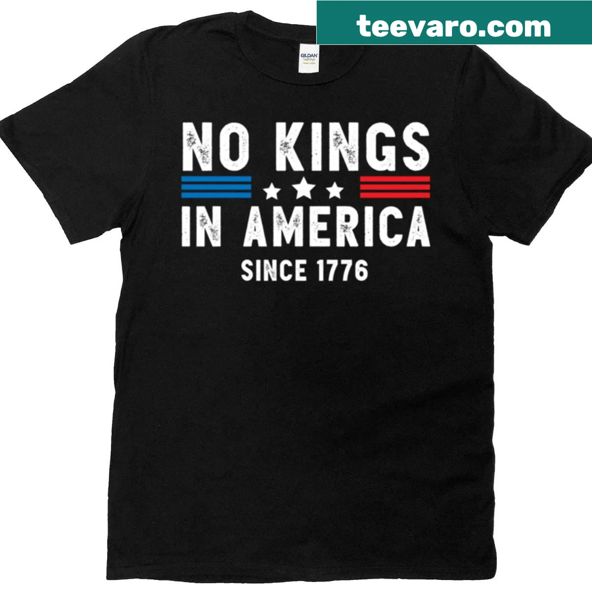 Vintage distressed Independence Day T-shirt with 1776 graphic — on a men's t-shirt