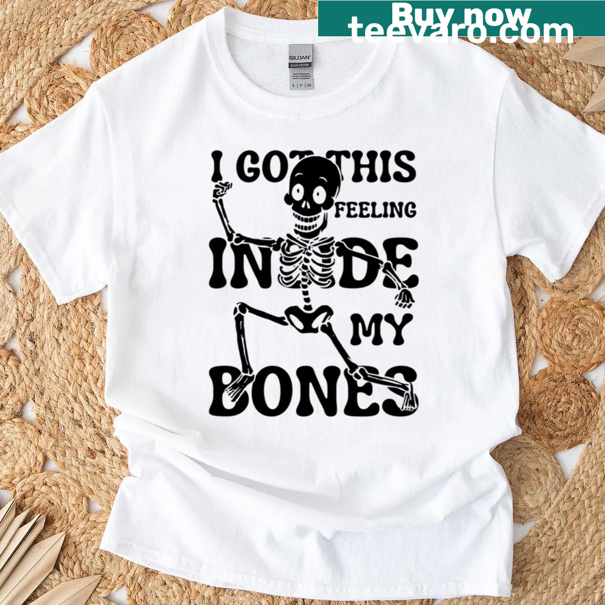 Funny skeleton dancing shirt for Halloween — on a men's t-shirt