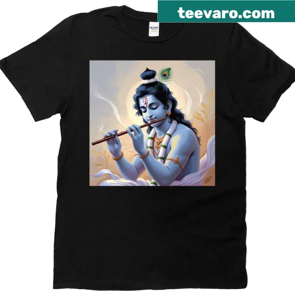Elegant graphic of Krishna on T-shirt