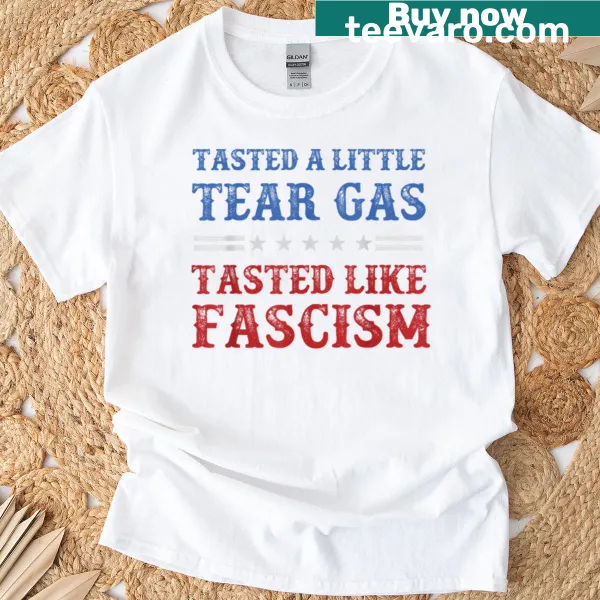 Text t-shirt with the phrase 'It Tasted Like Fascism'