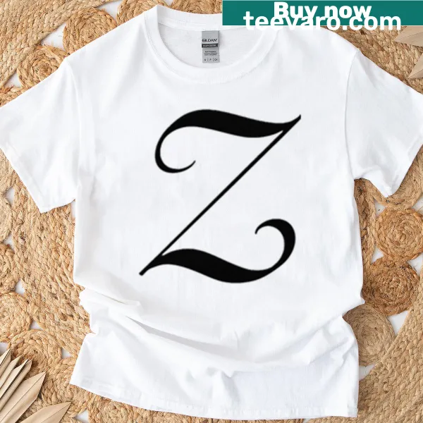 Minimalist typography t-shirt featuring the letter Z