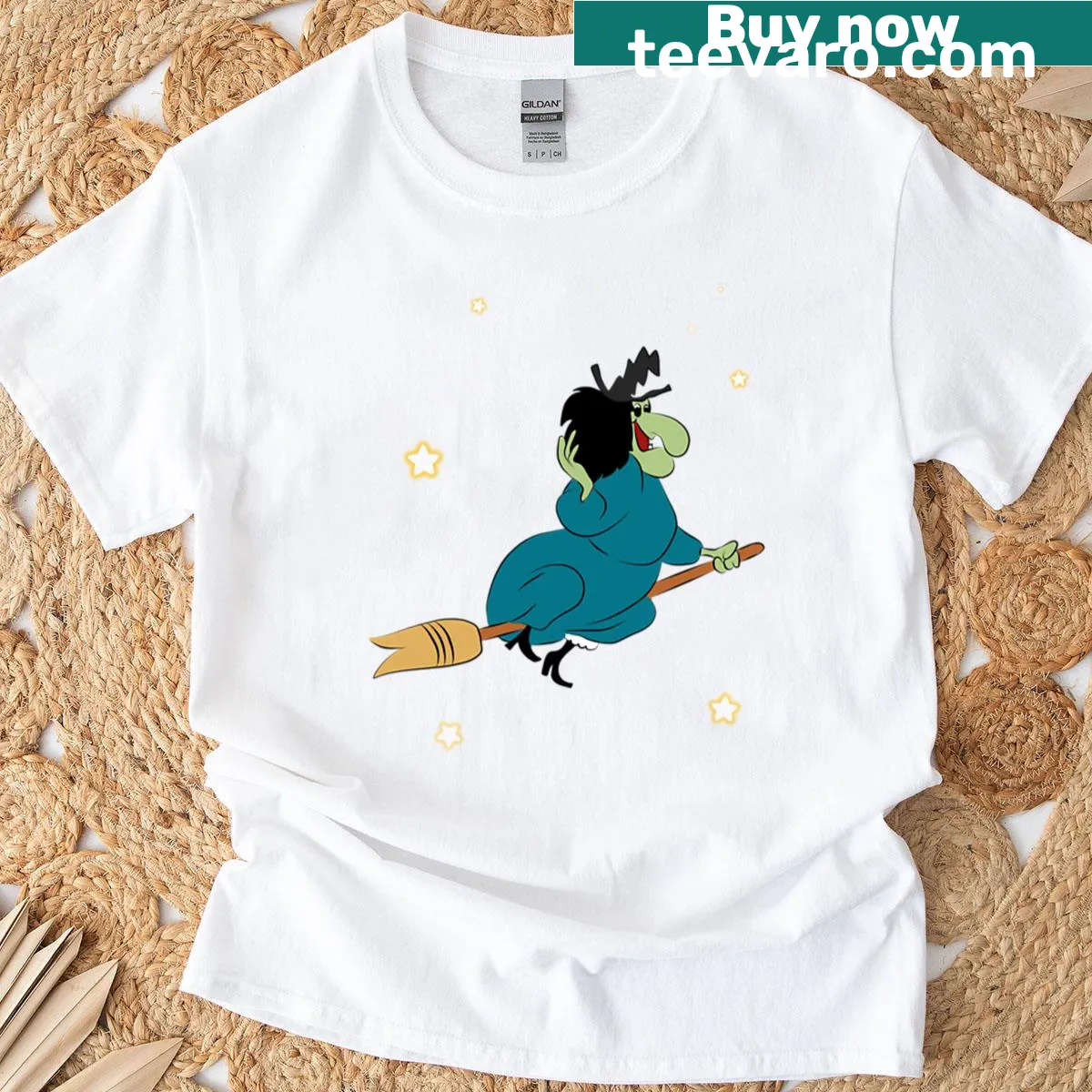 Illustration of Witch Hazel from cartoons on a playful t-shirt — on a men's t-shirt