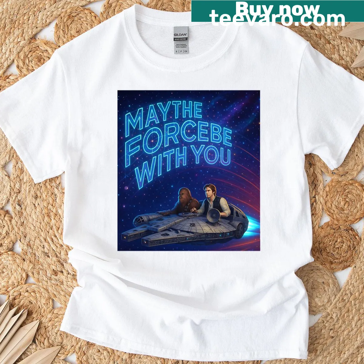 T-shirt featuring the phrase 'May The Force Be With You' — on a men's t-shirt