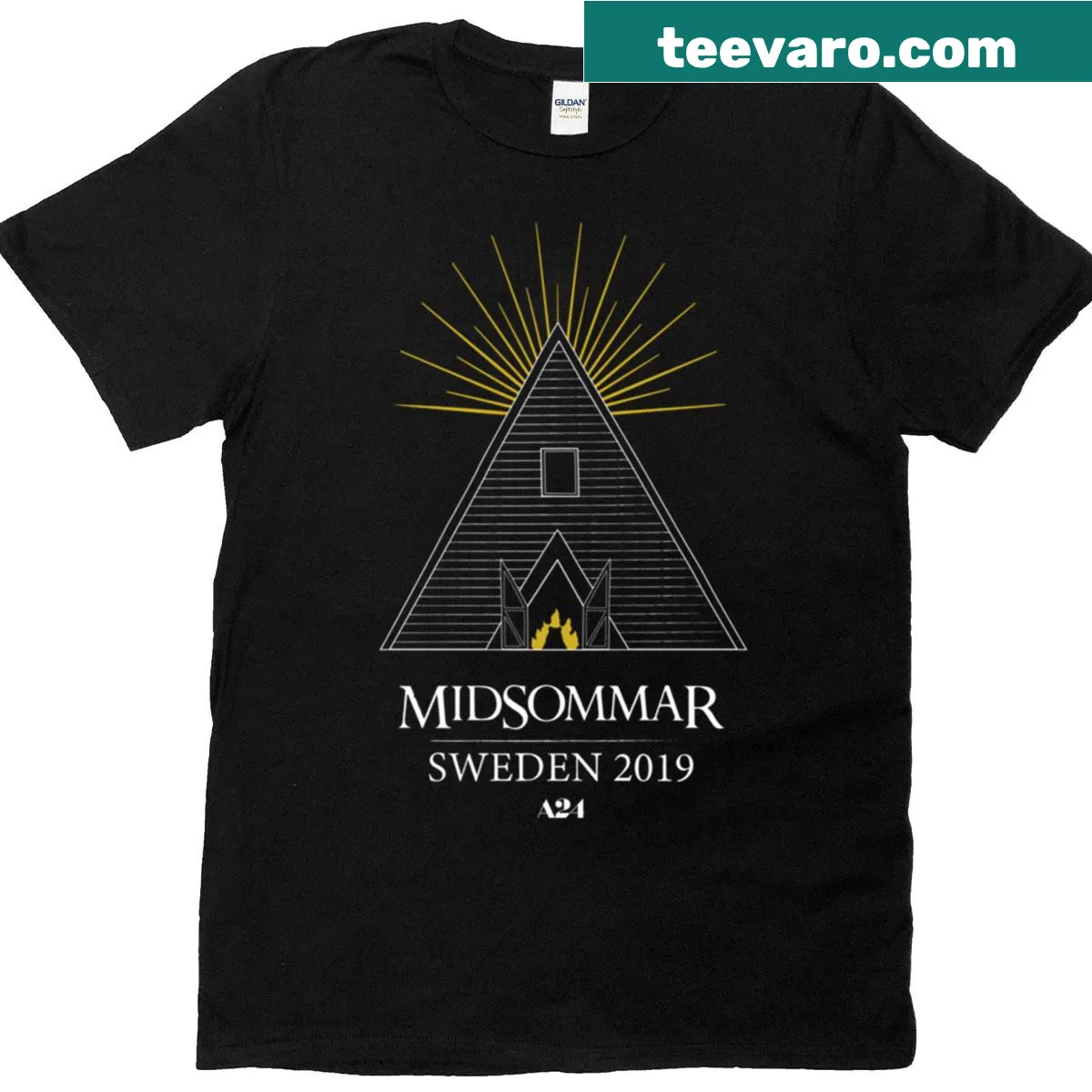 T-shirt inspired by the Midsommar movie's festival theme — on a men's t-shirt