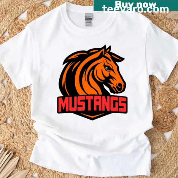 Illustration of a Mustang horse head on a t-shirt