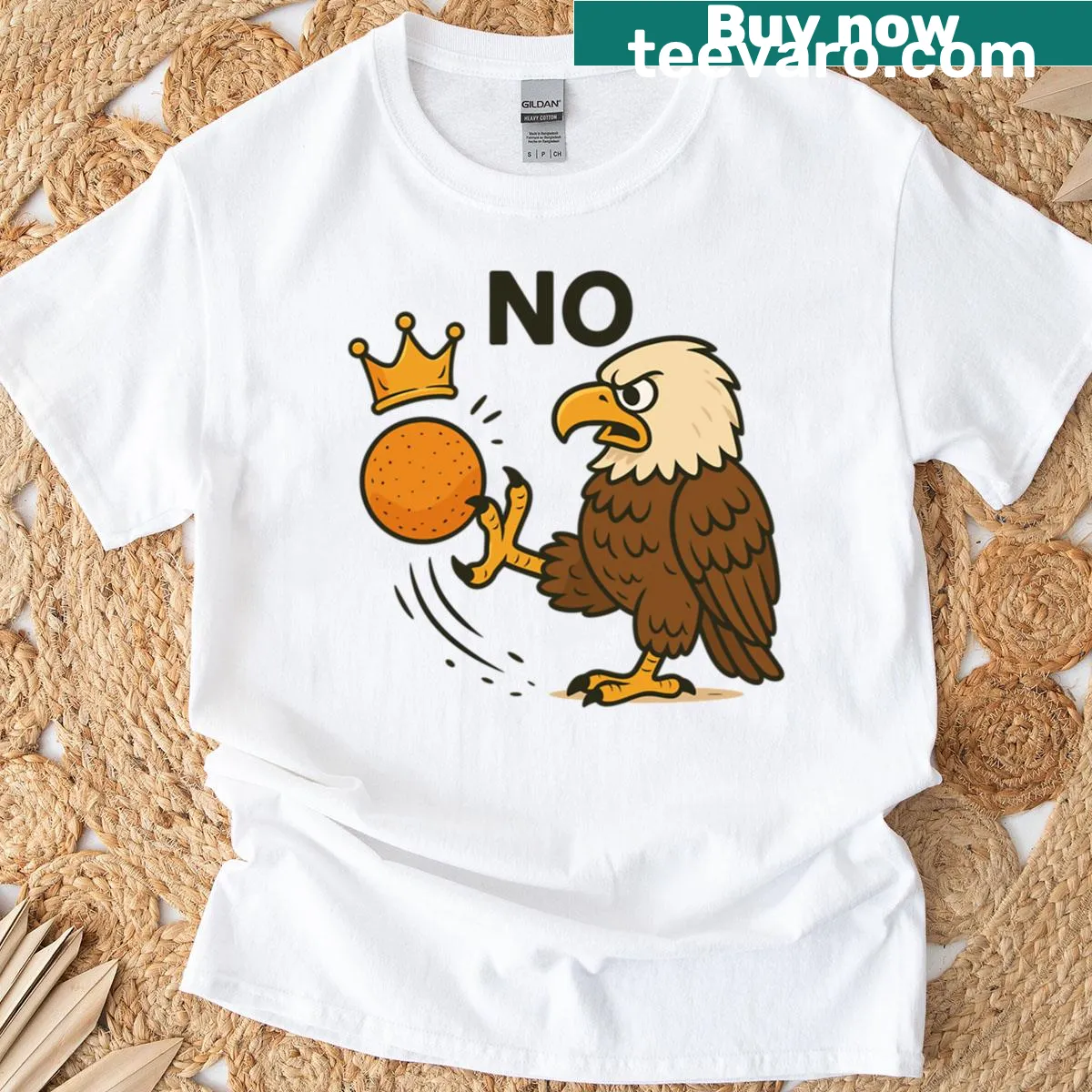 Bold typography with 'No Kings' message on T-shirt — on a men's t-shirt