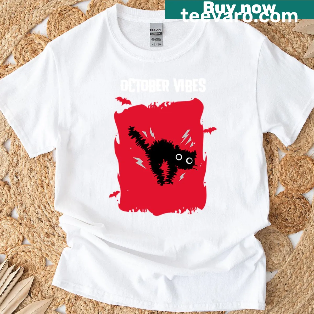 Playful Halloween-themed design for October vibes T-shirt. — on a men's t-shirt