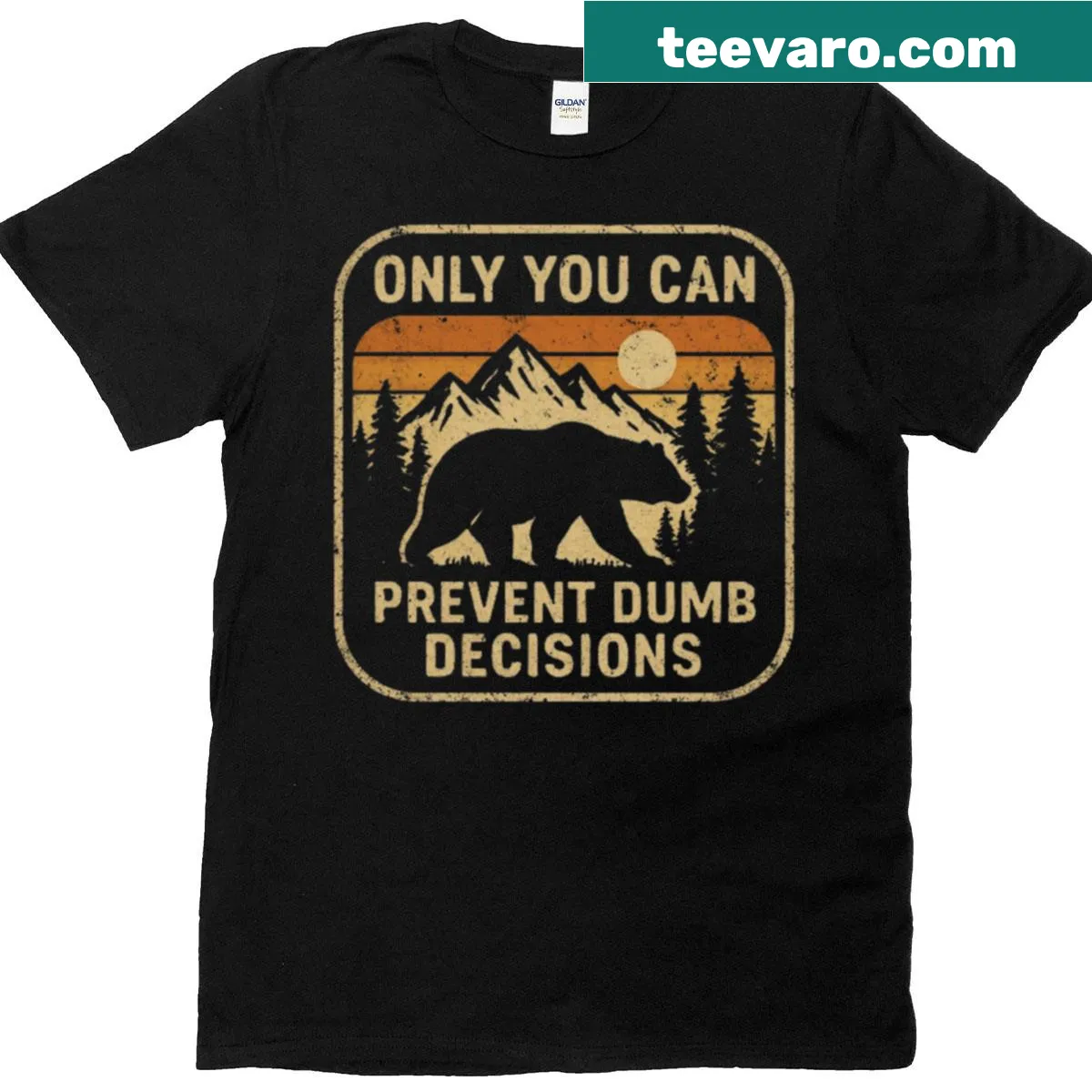 T-shirt with typography promoting park conservation and responsible choices — on a men's t-shirt