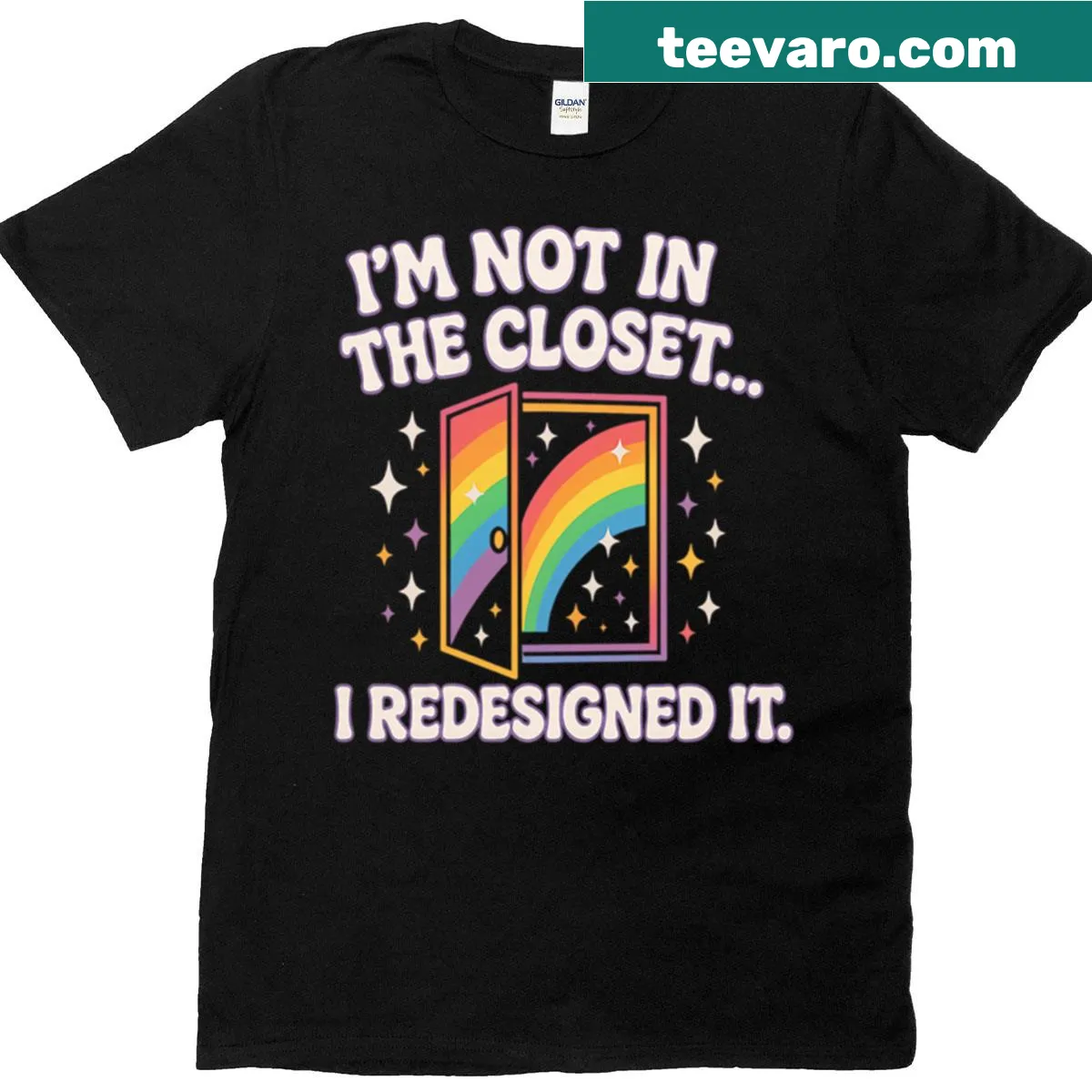 Text T-shirt for Pride Month with 'I Redesigned It' — on a men's t-shirt