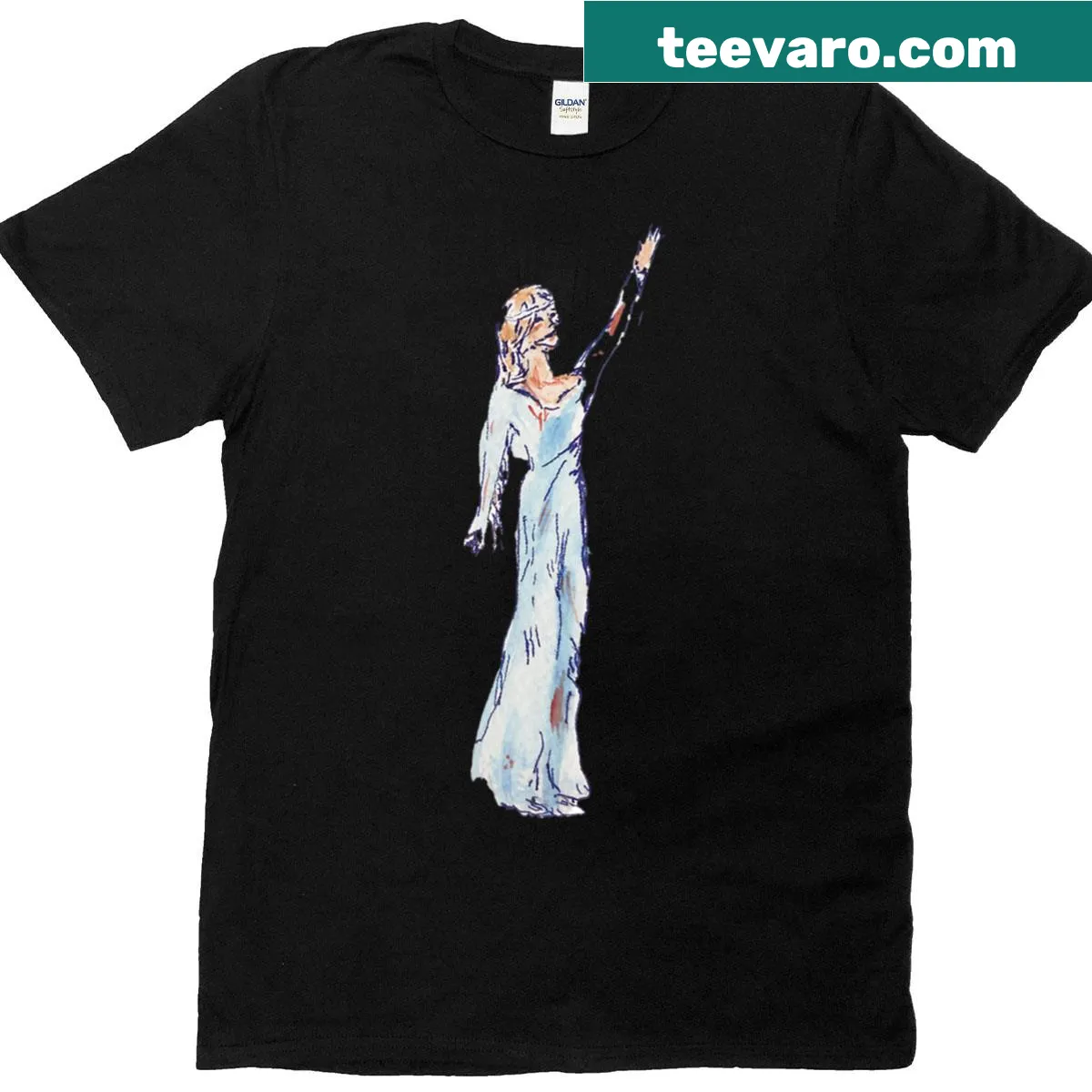 Enchanting graphic representing Aquarius with whimsical elements on T-shirt — on a men's t-shirt